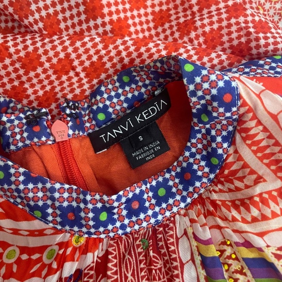 Anthropologie TANVI KEDIA Embroidered Beaded Sol Dress Maxi Bohemian Boho Small - Picture 13 of 16